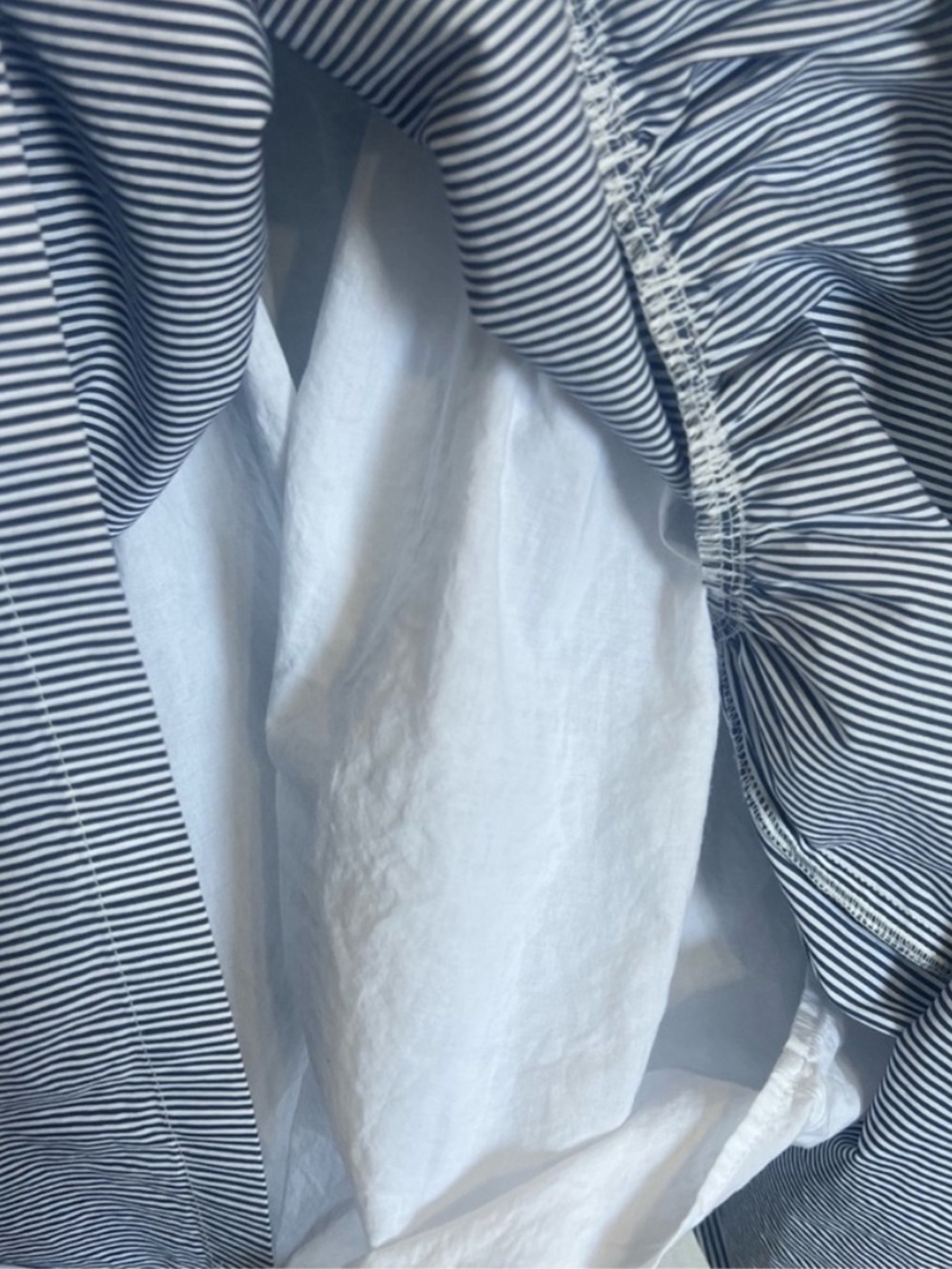 Vineyard Vines Blue White Stripe Smocked Waist Fit & Flare Mini Dress - Picture 10 of 12